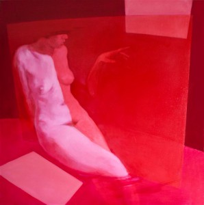 Simone Geraci, Rot, olio su tela, cm 100x100, 2015