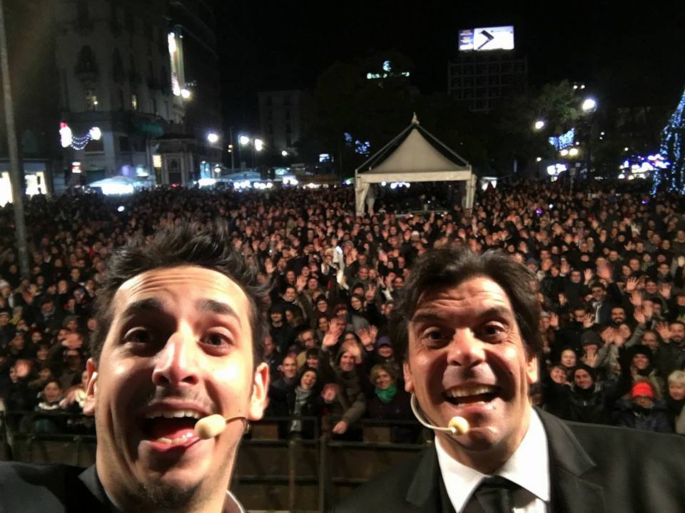 Roberto Lipari e Filippo Marsala sul palco di Capodanno