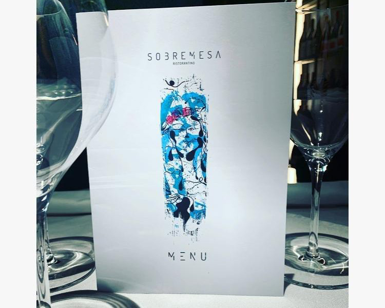 Il menu di Sobremesa realizzato dal graphic designer Sergio Caminita