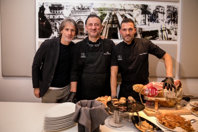 Claudio Zummo e gli chef Riccardo Marchese e Antonio Messineo 